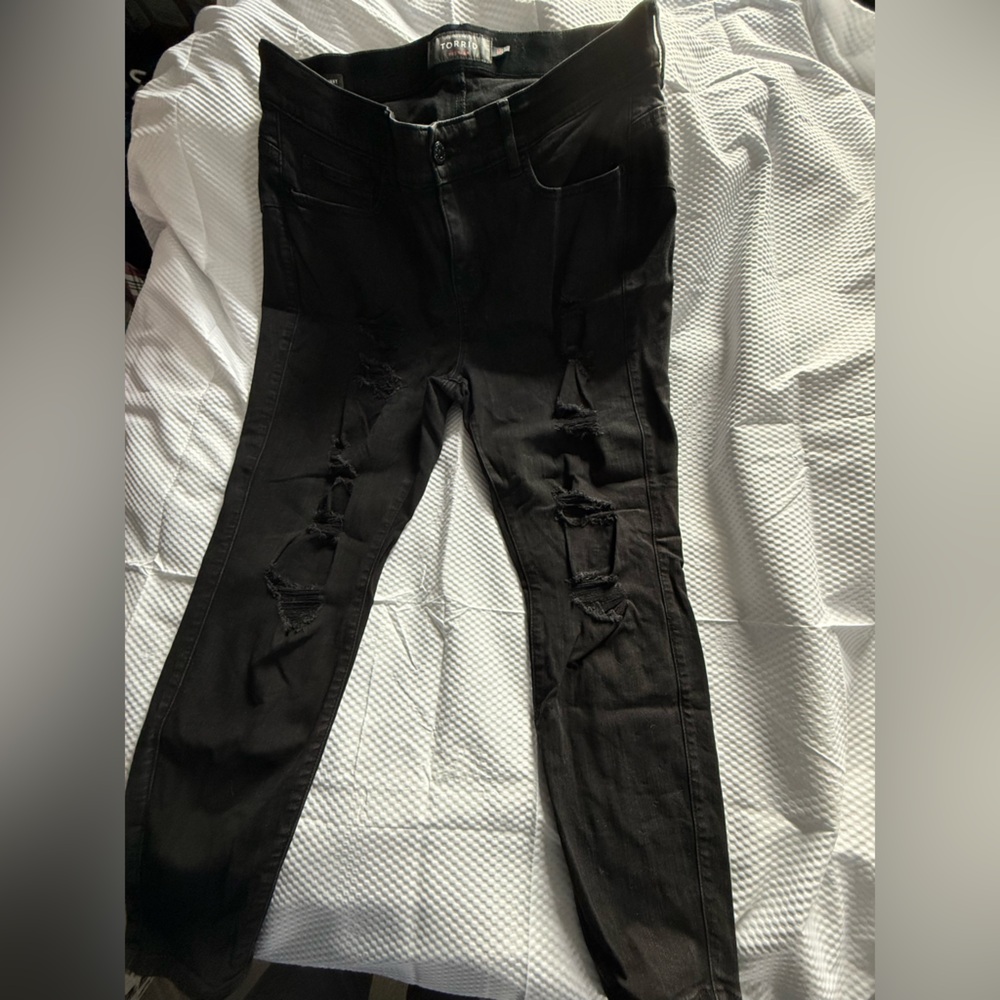 Torrid Black Ripped Bombshell Jeans